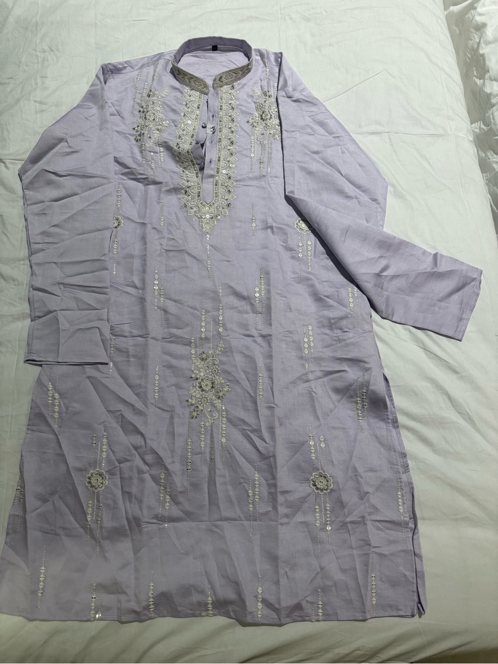 Lavender Embroidered Tunic Kurta